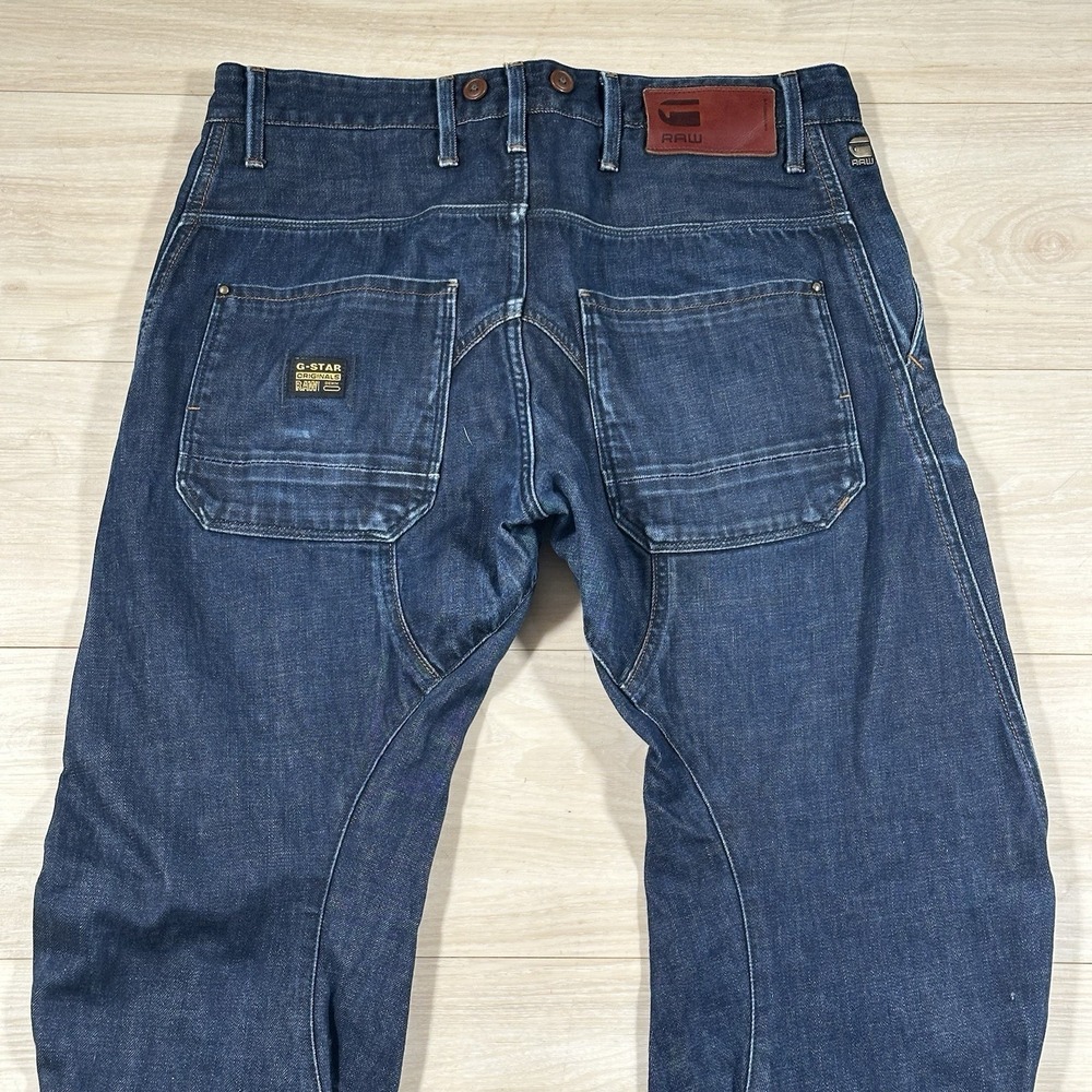 G-Star RAW Arc 3D Slim Tapered Jeans Mens 34x30 Blue Denim Articulated Knee Moto - Picture 8 of 9